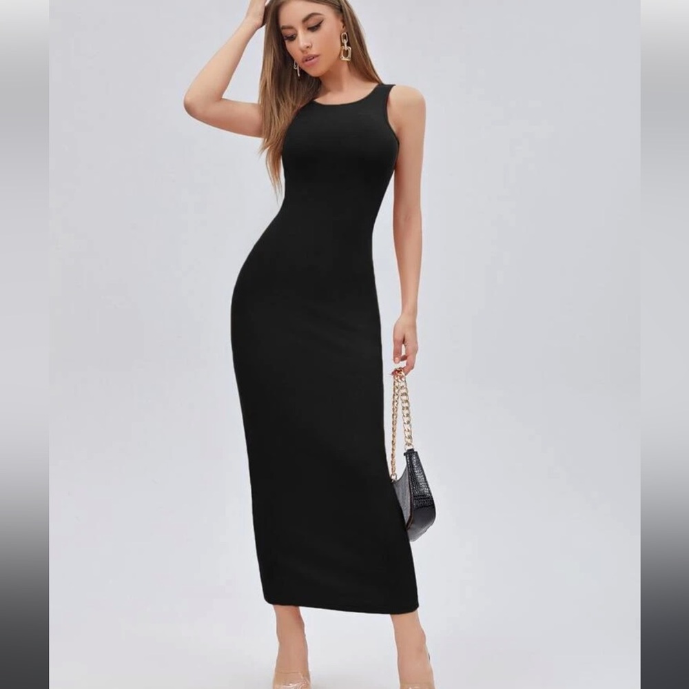 liz & sara solid form fitted dress